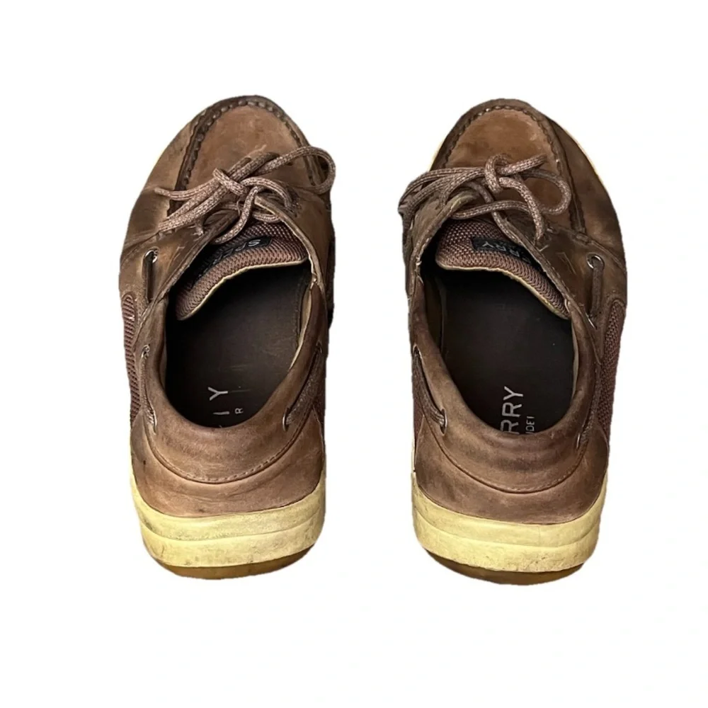 Sperry Top-Sider Men’s Boat Shoes Size 9.5 Brown Leather Nautical Preppy Casual